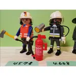 PLAYMOBIL 德國 絕版 摩比 摩比人 老摩 4578 4608  消防員 消防隊 義消 滅火 救援隊 火神的眼淚