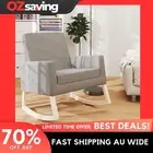 rocking chair light grey fabric cozy home decor comfortable size 64x70 9415