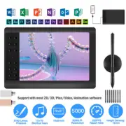 Graphics Drawing Tablet with 8192 Levels Battery-Free Stylus, 12 Hot Keys 10x6"