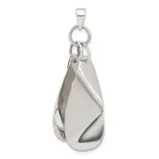 Sterling Silver Polished Contemporary Triple Bent Oval Shapes Pendant