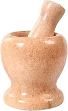 Pestle and Mortar Set Mortar and Pestle Set Polished Natural Polished Marble Pill Crusher, Spice Grinder, Herb Bowl, Pesto Powde Small Size 3.7in Mortar and Pestle(Beige)