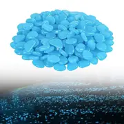 200 Pack Blue Pebbles Stone Glow in the Dark Rock Fish Tank Stones Garden Road Dec