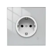 Tuya WiFi Smart 16A EU Socket Glass Panel Outlet Power Monitor Touch Plug Relay Status Light Mode Adjustable Smart Life