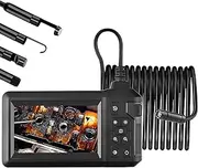 Industrial Endoscope - Handheld Snake Camera with 16.4ft/5m Flexible Cable, 1080P HD IP67 Waterproof 8mm Probe, 4.3" IPS Screen, 8 LED Lights for Home Wall Pipe Automotive