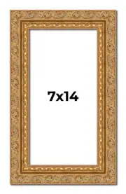 7x14 Frame Gold Ornate Solid Wood Picture Frame | 2 Inch Moulding Width | Firman