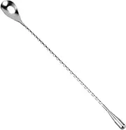 QANYEGN Long Handle Stainless Steel Twist Spoon, Bar Mixing Spoon for Home, Bar Bartender Mixing Tools