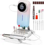 BAOSHISHAN Nail Drill Machine Professional, 20000RPM Rechargeable Electric Nail Efile with Base & Pen Holder, 11 Drill Bits for Acrylic Nails Remove Nail Gel Polish Manicure for Salon Home