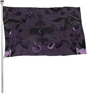 Purple Black Goth Spooky Flag 47x70 in Double Sided Printed Garden Flag Decorative Banner No Fade Yard Flag with Brass Grommets Hanging Photo Backdrop for Indoor Outdoor Party Home Decor