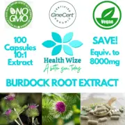 Burdock Root Extract 100 Capsules Pure Organic 10:1