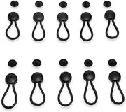StayPut 5" Black Shock Cord & Fastener for Canvas Covers, 10 Pack - Cord Length is 5" End to End w/Out Loop