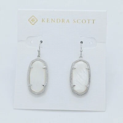 New Kendra Scott Dani Gold Drop Earrings In White Pearl Shell