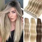 Clip in 100% Remy Human Hair Extensions Remi Full Head One Piece Weft Balayage