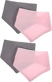 SWOOMEY Baby Girls Boys Drool Bibs 4 Pack Bandana Style Bibs for Teething Soft Cotton Snaps