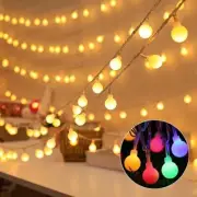 LED Globe Bulb Ball Fairy String Lights Battery Garden Outdoor Indoor Xmas Party