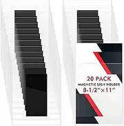Affrolling 20 Pack Magnetic Sign Holder 8 1/2”×11” Rigid Wall Document Paper Holders Magnetic Picture Frame for Locker/Refrigerator Clear Rigid Print Protectors for Office School Home Store Business