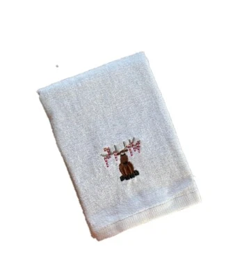 "My Christmas" Pink Towel Gift Embroidered Hand Kitchen Towel Veralis