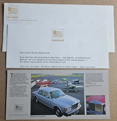 Vintage 1978 Rolls Royce Dealership Mail Ad Bentley Musanne Silver Spirit Print!