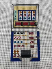 hand painted needlepoint canvas LAS VEGAS SLOT MACHINE