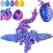 Flying Dragon Eggs, 3D Printed Easter Dragon Egg, Articulated Crystal Dragon Fidget Toy, Toys for Kids, Home Decor, Creative Ornaments, Birthday Gifts, Mystery Mythical Pieces Dragon (Red Mix Blue)