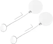 sourcing map 3.3ft Retractable Cable Lock with Round Patch Remote Control Security Lock with Adjustable Cord Tether Anti Theft for Laptop, TV, 150 G, White, 2 Pack