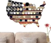 Coin Display for Wall,Wooden Flag Challenge Coin Shelf | Strong Weight Capacity, Storage Rack for Collector Showcase