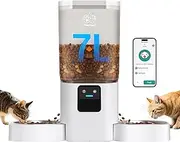 Automatic Cat Feeder with Slow Feed for 2 Cats: 5G WiFi Automatic Dog Feeder with 7L Large Cat Food Storage Container, Cat Food Dispenser with Alexa for Multiple Pets,Detachable for Easy Clean -29 Cup