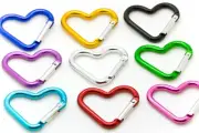 12 pc Aluminum Hook Carabiner Heart Shaped Key Chain Clip Keychain Backpack Clip