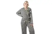 Beetlejuice Womens/Ladies Striped Long Pyjama Set (Black/White) - UTNS8674