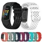 Rubber Accessories Band For Fitbit Charge 5/6 Breathable Wristband Strap Sport