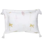 Good Vibes 42cm Inflatable Beach Pillow w/ Tassels Travel Cushion Coco & Waves