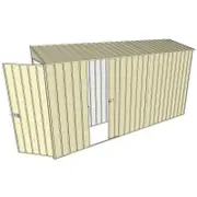 Build-a-Shed 0.8 x 3.7 x 2m Tunnel Hinged Door Shed With Single Sliding Side Door - Cream