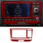 2Pcs Red Carbon Fiber Interior Navigation System Cover Trim For Audi TT 2008-14 (for: Audi)