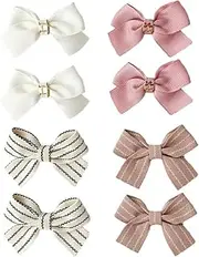 8PCS Little Girl Present Wrap Hair Bow Clips Barrettes, Assorted Hair Accessories Alligator Clip for Little Girls Toddler Kids Teens (Style 1, One size)