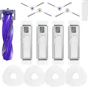 Replacement Accessories Set for Narwal Freo X Ultra Robot Vacuums,1 Main Brush, 4 Side Brushes,4 Mop Pads, 4 Hepa Fiters Spare Parts