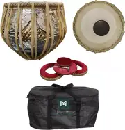 INDIAN MUSICAL INSTRUMENT Tabla Drum Set Finest Bayan & Dayan with Book, Hammer,
