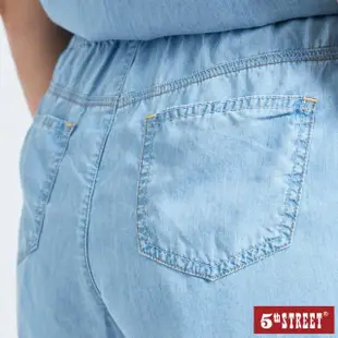 【5th STREET】女牛仔小短袖連身短褲-漂淺藍