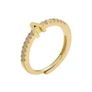 Gold Initial Rings for Women Daintydjustable Open Rings Stackable Capital A
