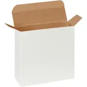 Reverse Tuck 7 1/4 x 2 x 7 1/4" Folding Cartons, White 250/Case