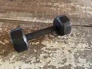 Single 5lb Hand Weight New Hex dumbbell Black Cast Iron Strength Training 1