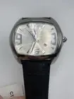Chronotech 2188J Black Leather Strap Dial Date Leather Prisma Watch *Read*