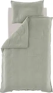 Träumeland Bed Linen Green According to GOTS Certified, 100/135 + 40/60 cm