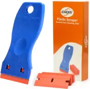 1.5" Plastic Razor Scraper with 10Pcs Double Edged Plastic Blades Plastic Scr...
