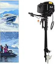 1200W Electric Outboard Motorboat Engine, 5.0HP Boat Engine Motorboat Motor Inflatable Fishing Boat Motor Engine 3000RPM, 18KM/H