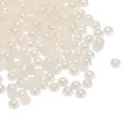 300pcs Flatback Pearls 4mm ABS Plastic Half Round Dome Pearls, Beige