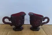 Creamer Avon 1876 Cape Cod Collection Ruby Red Glass Gravy 13 Cranberry