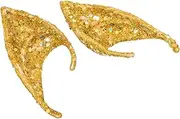 [LIFKOME] 1 Pair Elf Ears Sequin Earrings Gold Headpiece Latex Fairy Ear Glitter Earrings Latex Elf Ear Cosplay Elf Ear Flash Costume Ear Prop Elf Ears Props Emulsion Sequins Cuff