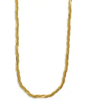 Argento Vivo Twisted Mixed Chain Thick Collar Necklace in 18K Gold Plated Sterling Silver, 16-18