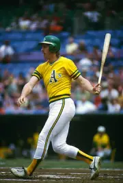 Joe Rudi Oakland Athletics bats v the Baltimore Orioles at a Majo- 1974 Photo
