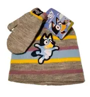 Bluey Knit Hat Beanie & Mitten Set Kids Berkshire Fashions New w/ Tags Tobaggon