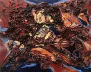 “Moth to Flames” , Original Sculpture Painting Stretched Canvas Abstract